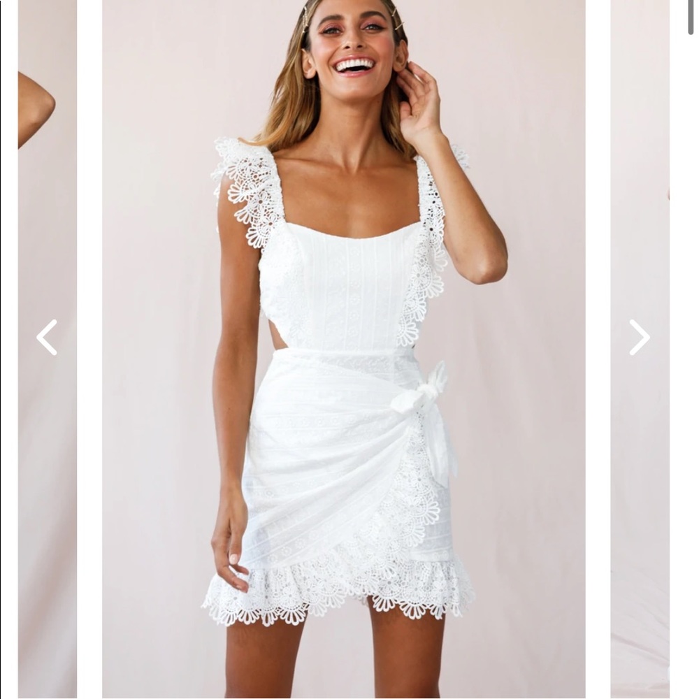 White lace wrap dress
